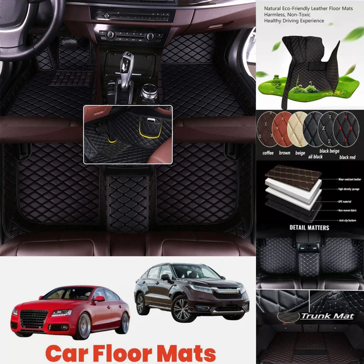 الحصير سيارة مخصصة مقاومة للماء ثلاثية الأبعاد من جلد البولي يوريثان لسيارة Toyota FJ Cruiser Auto Carpets Coche Accessory Liners #5