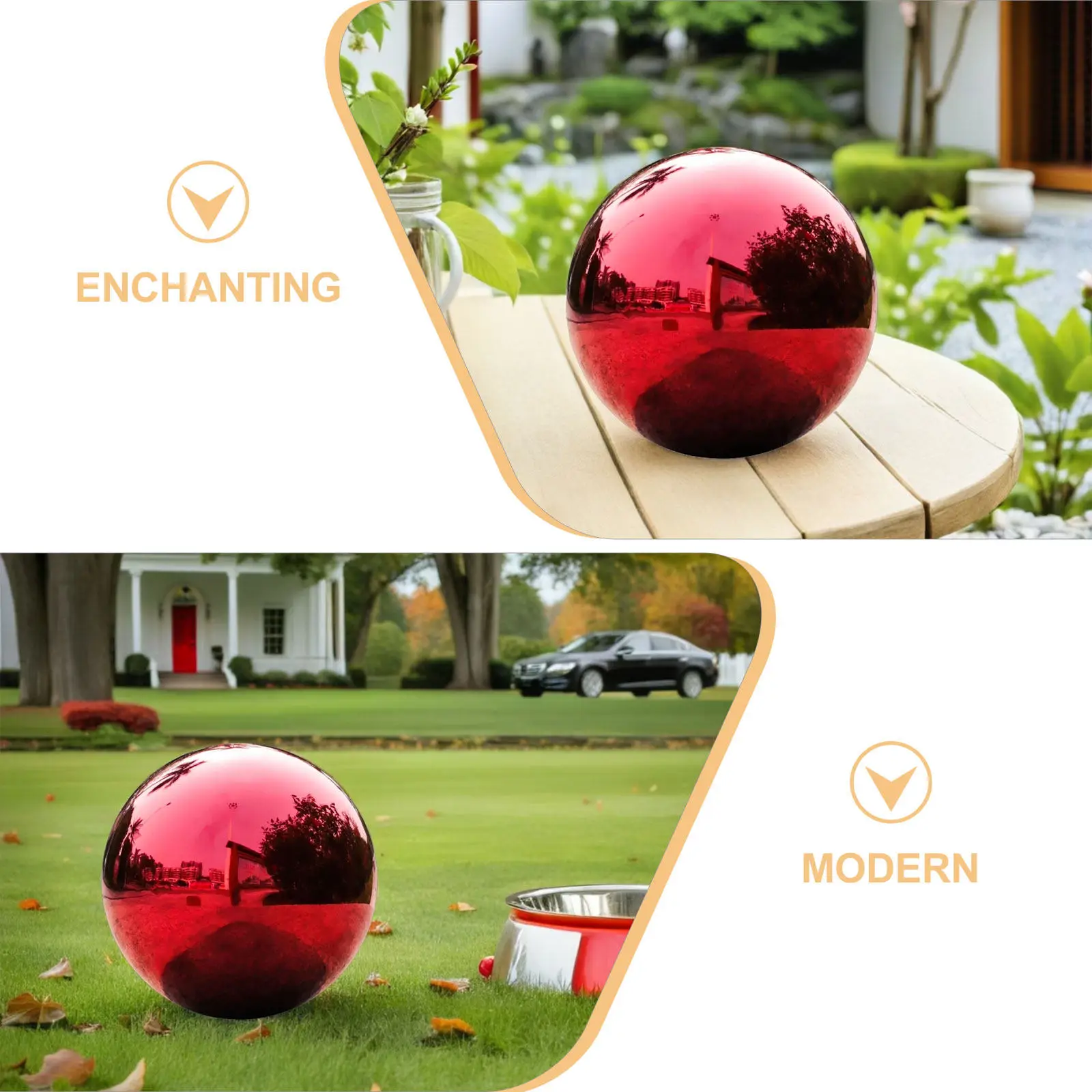 Stainless Steel Gazing Ball 20Cm Hollow Mirror Globe Floating Reflective Sphere Polished Shiny Sphere Garden Outdoor Pond