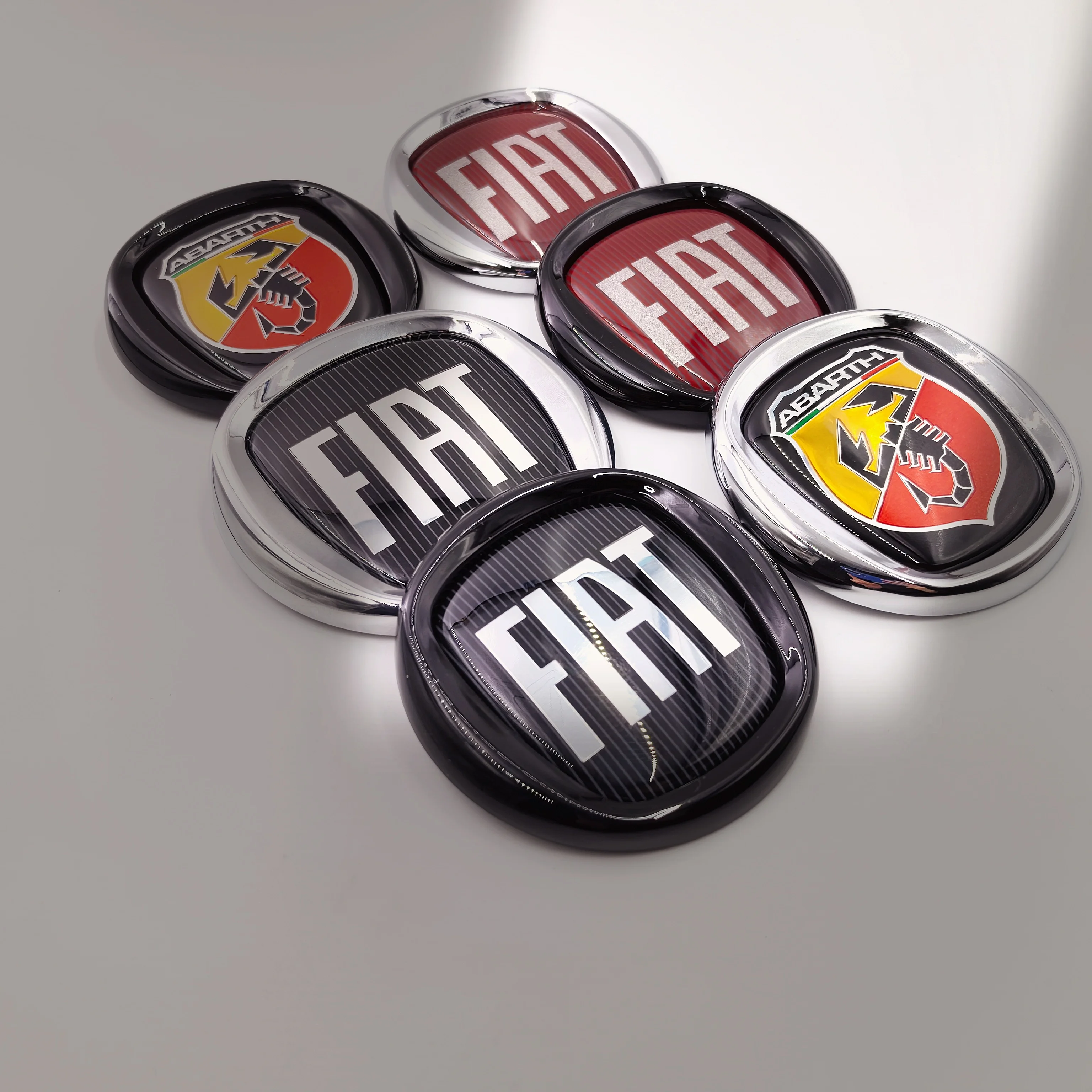 85/95/100/120mm car Emblem For Abarth FIAT Car Head Front Rear Boot Tailgate Sticker Front Hood Emblem Bonnet Logo Rear Logo