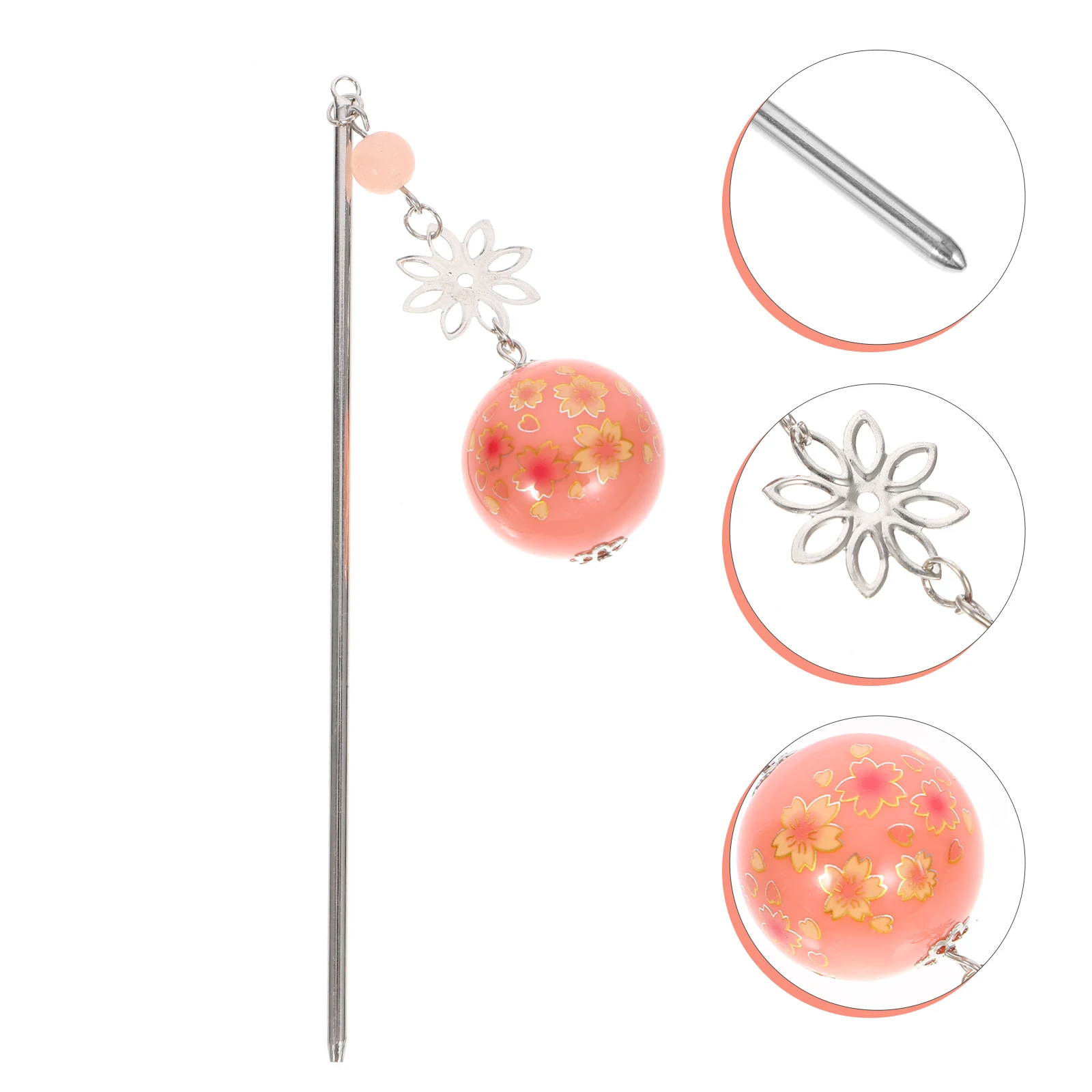 

Step Hairpin Flower Oriental Pins for Girls Accessories Hanfu Hairsticks Pink Bride Party Wedding Cosplay Festival Fork Long