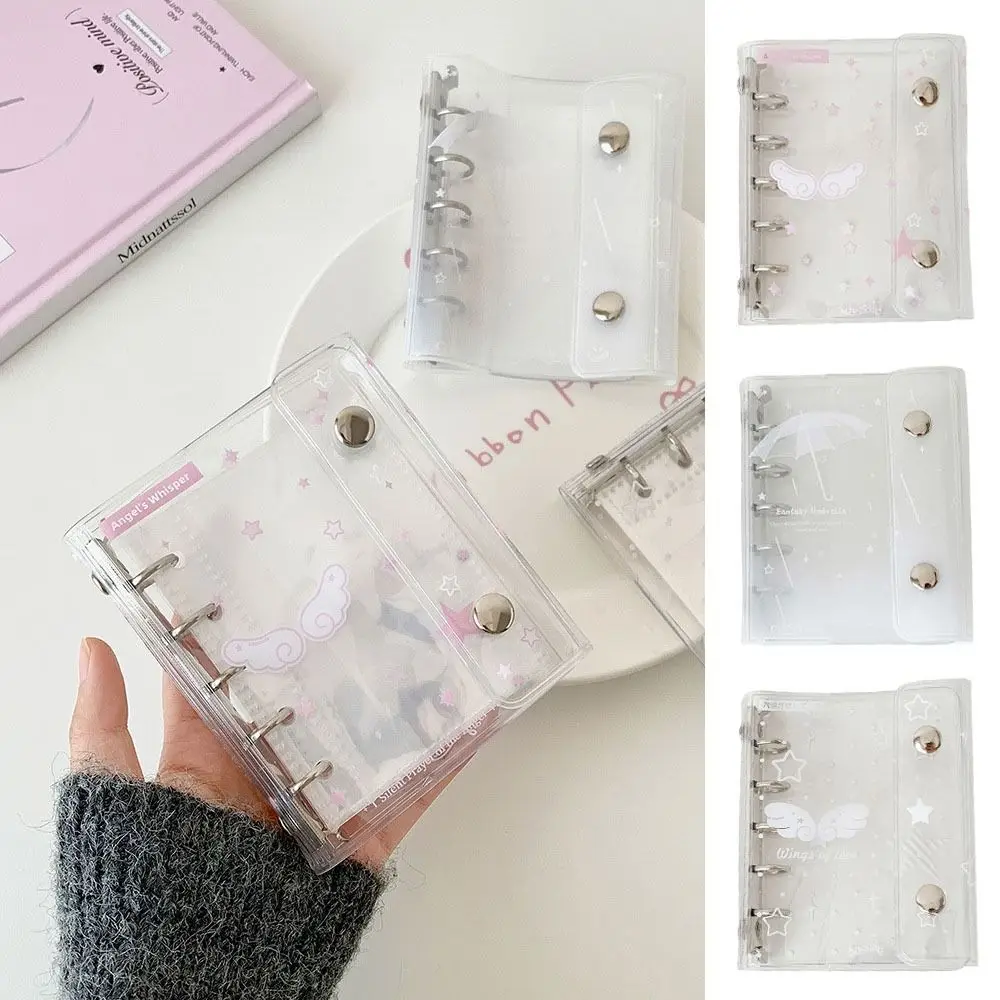 New Transparent Loose-leaf Cover Angel Wings Patterns 3-inch Storage Binder Notebook Photo Album