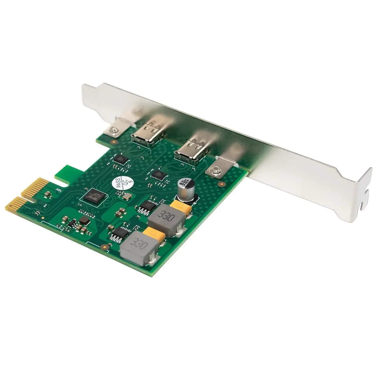 NEW FACTORY~USB3.0 PCI-E Expansion Card USB-C Gen1 HUB Adapter Card 5.0Gbps FL1100 Chip Power-Free view 5