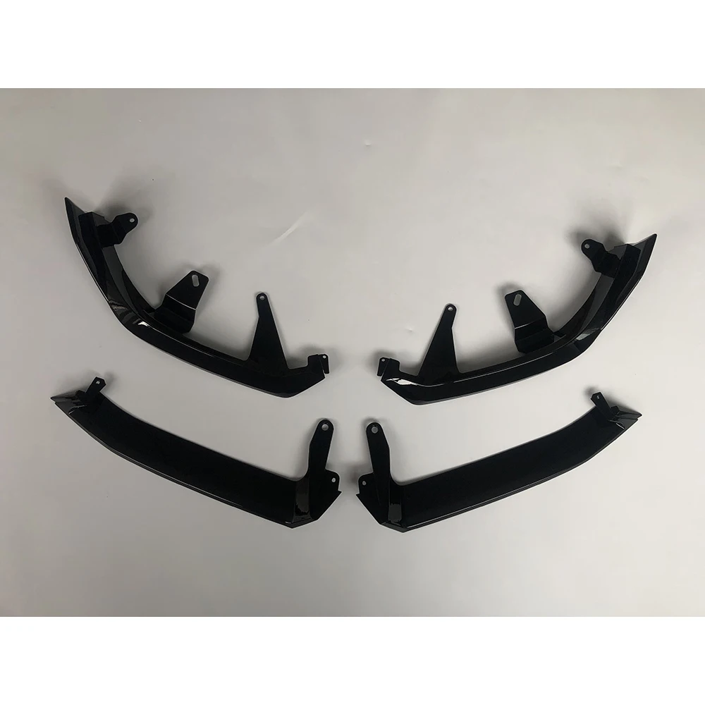 ABS Carbon Look Car Front Bumper Lip Spoile Body Kits For BMW 5 Serise G60 G68 M Sport 2024+ABS Glooss Black Car Accessories