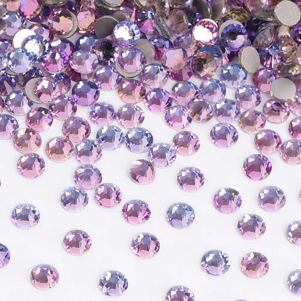 SS3-SS30 Hohe Qualität Phantom Violet Glas Strass Kristall Gold Flatback Strass Steine Für DIY Nail art Zubehör