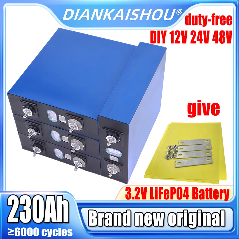 

3.2v 230ah Brand new Lifepo4 Grade A Battery 6000 Cycle Rechargeable Battery Pack DIY Motorhome Golf Car Battery EU US Duty Free