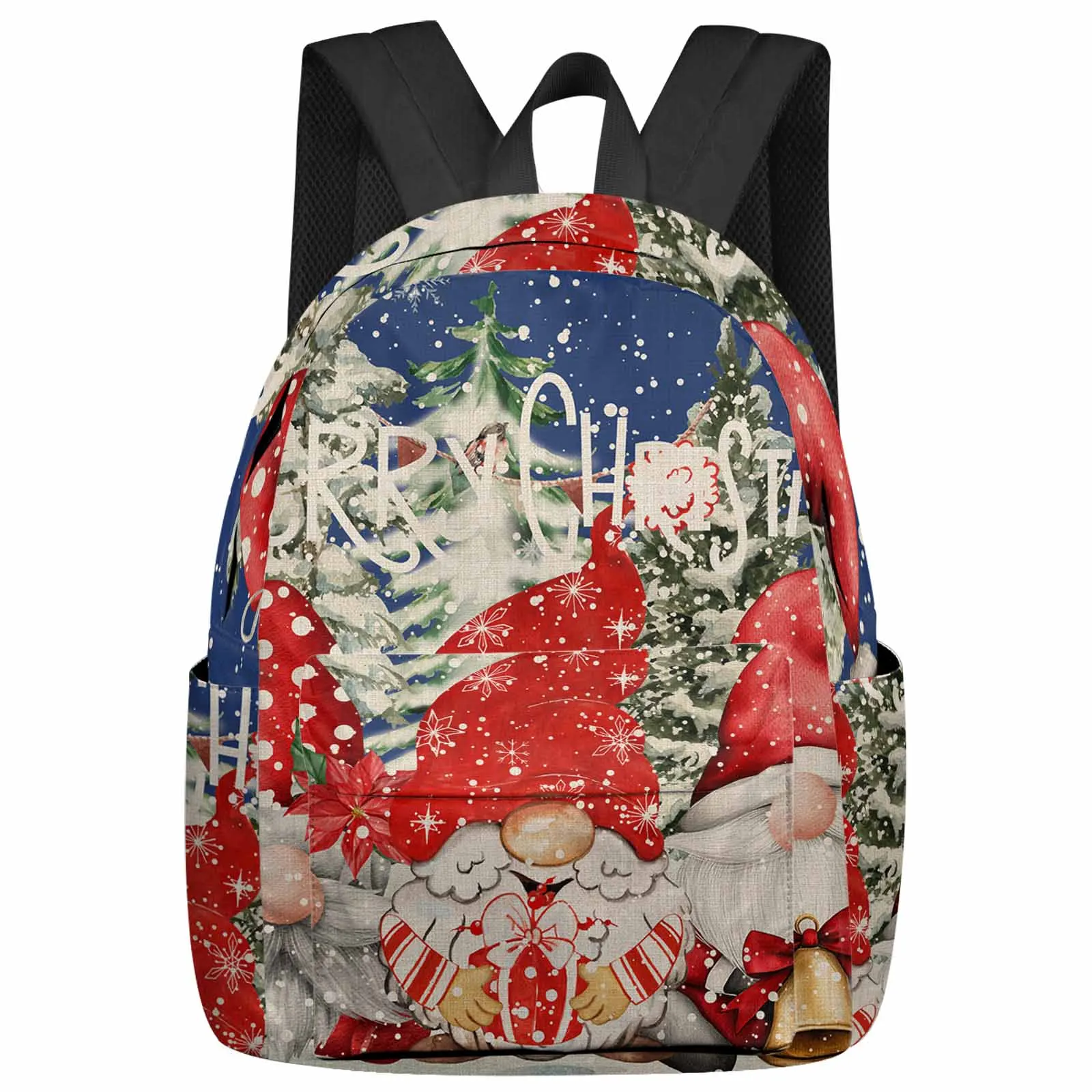 

Christmas Dwarf Snowflake Backpacks Custom Student School Bags Laptop Backpack Men Women Female Travel Mochila