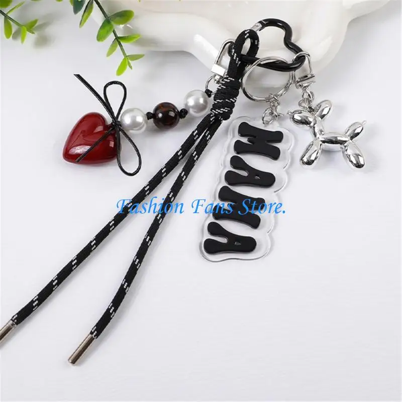 Whimsical Balloon Dog Keychain Acrylic Construction For Trendy Outfits And Practical Organization