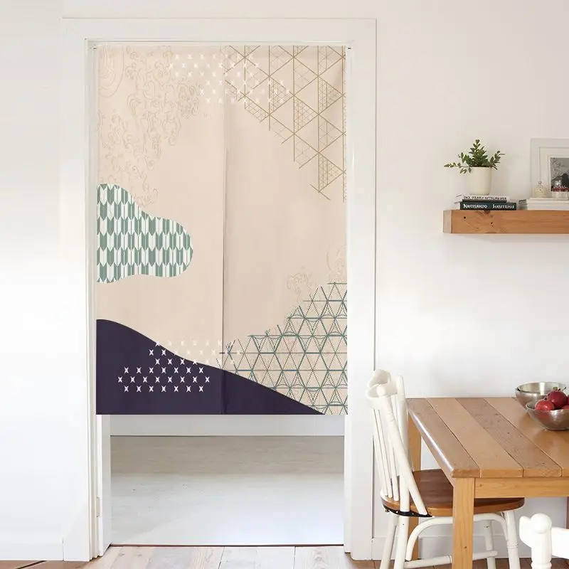 VIKAMA Japanese Style Warm Curtain Noren, Privacy Partition Half Door Curtain for Kitchen Bedroom Entryway, Home Decor