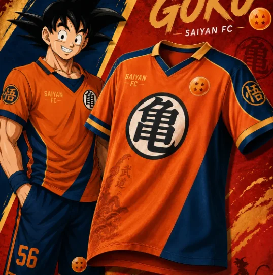 26 Anime Special Dragon Ball Goku FC Lapel Polo Shirt Men's Business Short Sleeved Tee Oversized Breathable Quick Drying Jersey
