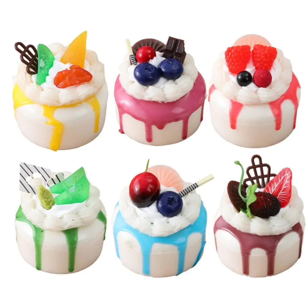 New Rebound Cake Squeeze Toy Cartoon Anti-stress Refrigerator Magnets Soft Mochi Squish Foam Toy Student