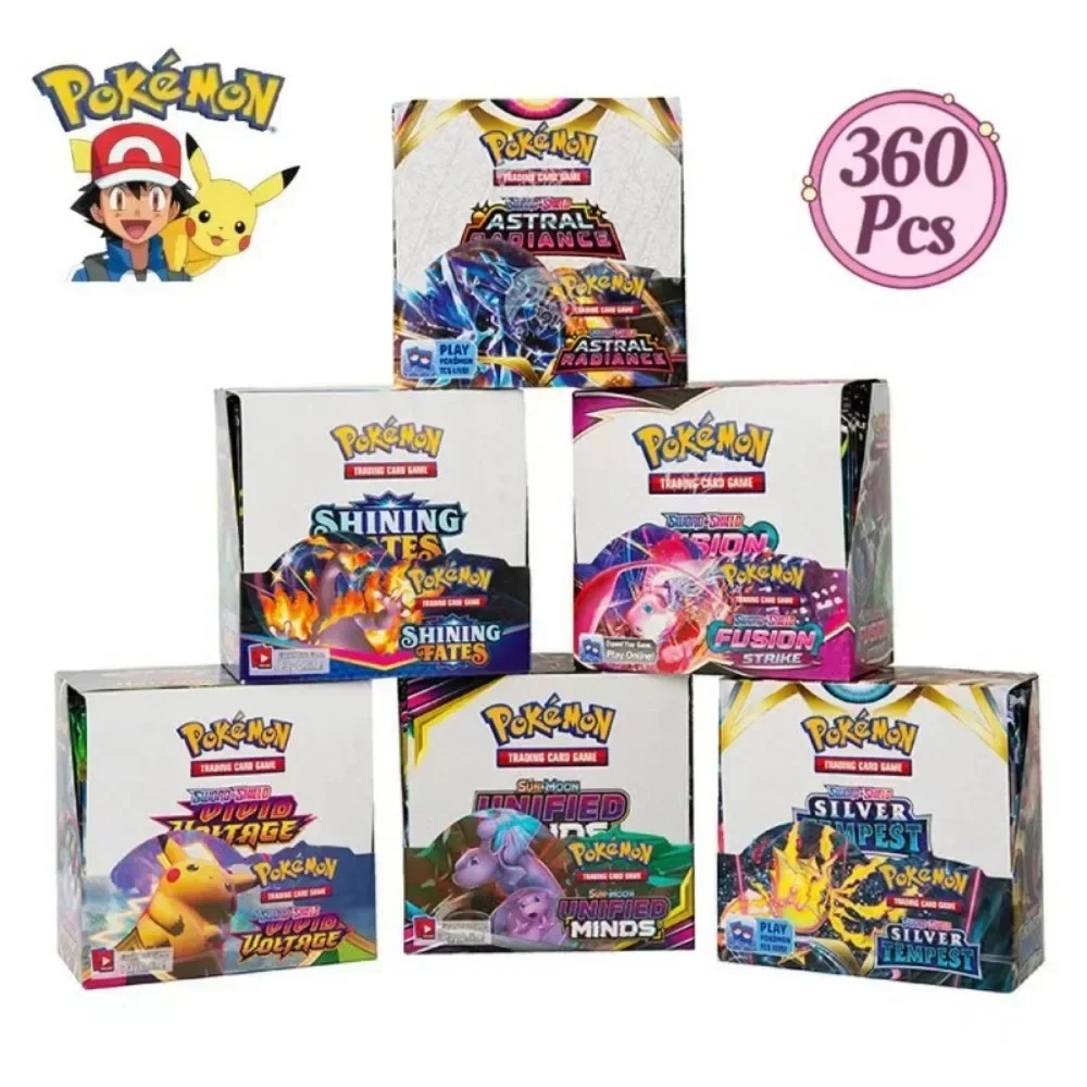 Nuova scatola da 360 pezzi Pokemon Card Shining Fates Style English Booster Battle Carte collezionabili Carte da gioco giocattoli regali per bambini