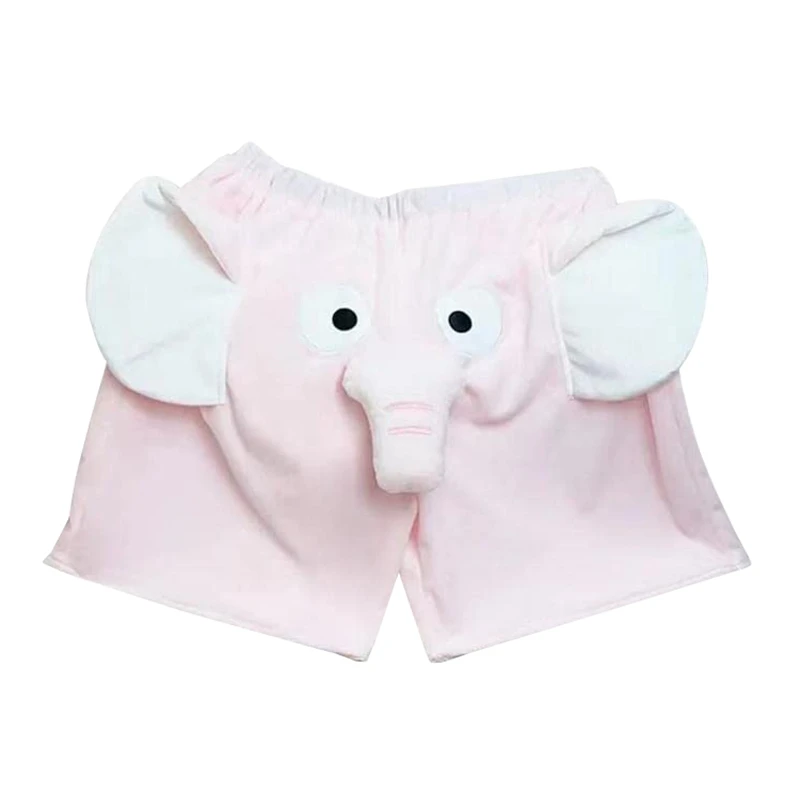 Pijama corto con orejas 3D para parejas, ropa de dormir de felpa, informal, holgada, con dibujos de elefante encantador, con botones, para el hogar