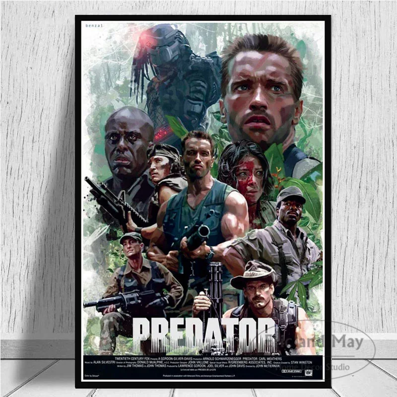 Arnold Schwarzenegger the Predator Monster Movie Print Art Canvas Poster for Living Room Decoration Home Wall Decor Picture