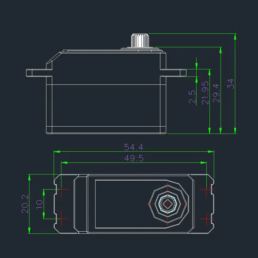X25 25kg 7.4v High-speed All-metal Gear Waterproof Brushless High-torque Short-body Servo