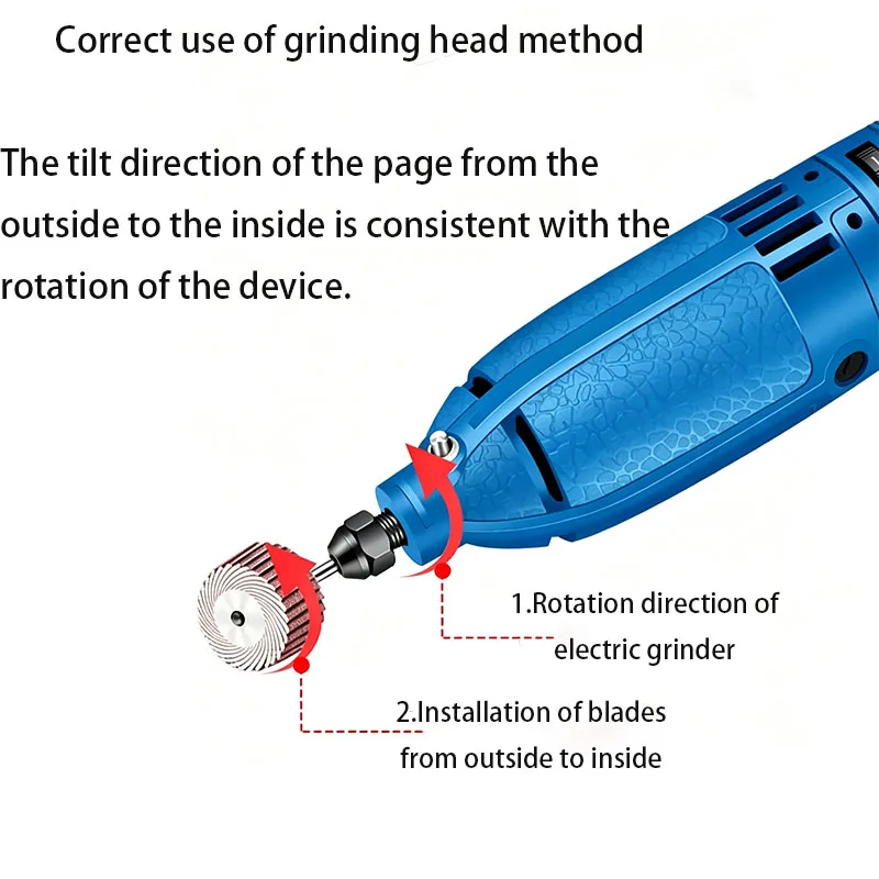 100PCS Movable Handle Louver Wheel Grinding Head 3mm Polishing Electric Grinding Head with Sandpaper for Precision Tools
