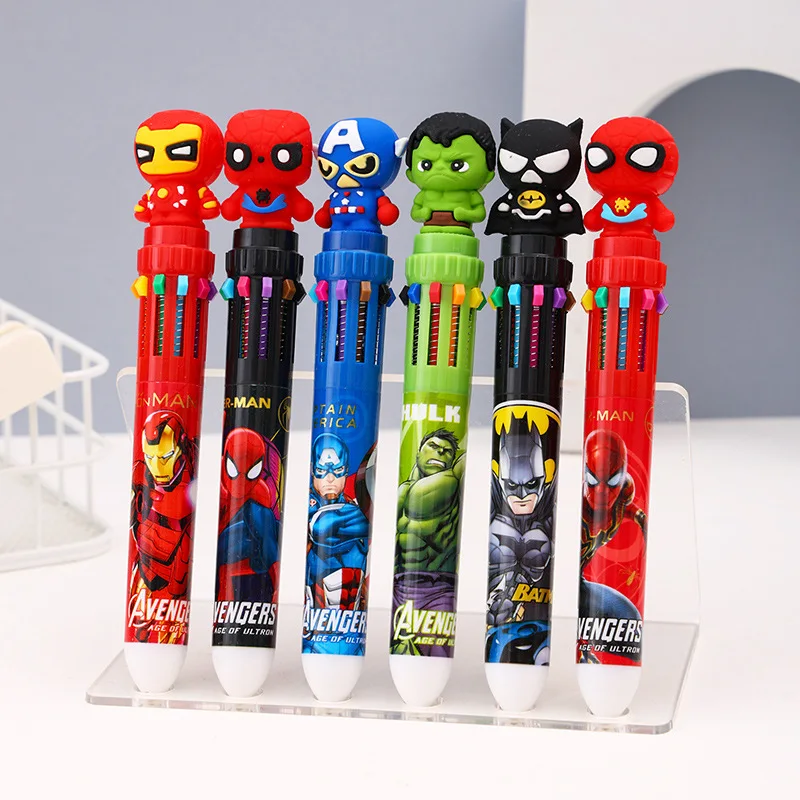 

6/36pcs Cartoon For Marvel Doll 10 Colors Ballpoint Pen Cute Cartoon Gel Pen Student Supplies Stationery gift