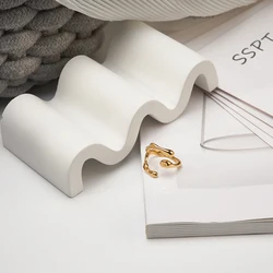 ENFASHION Geometry Y Shape Open Ring For Women Anillos Mujer Gold Color Stainless Stee Fashion Jewelry Rings Office R234190