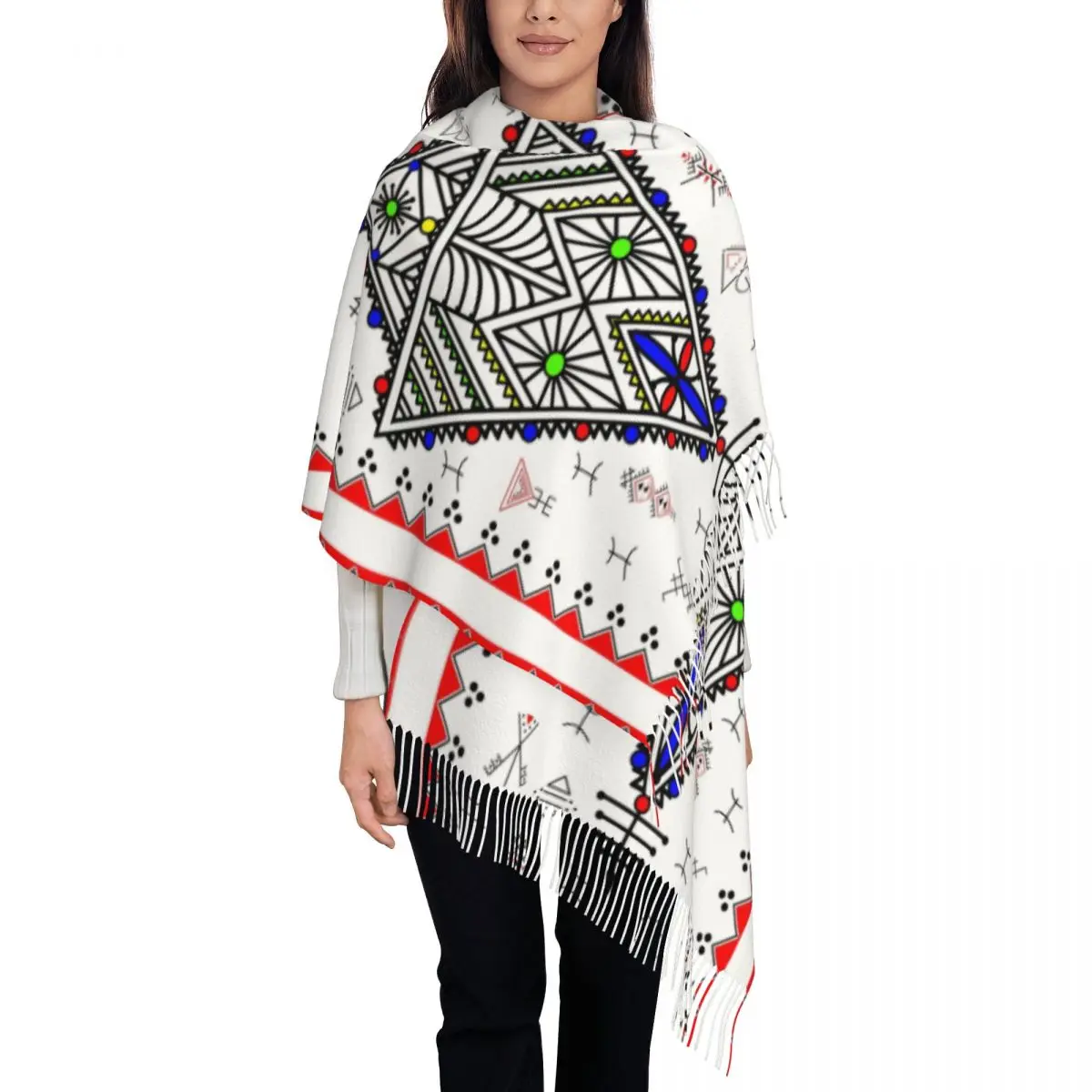 Customized Printed Kabyle Amazigh Carpet Scarf Men Women Winter Fall Warm Scarves Africa Geometric Morocco Style Shawl Wrap