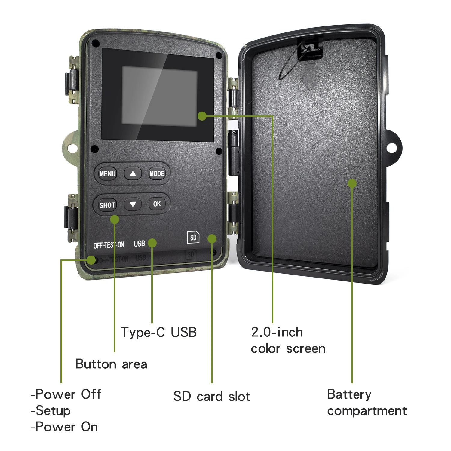YNFECN PR906 8K 60MP 디지털 사냥 트레일 카메라 야간 투시경 모션 활성화 야외 트리거 카메라가 장착된 야생 동물 카메라
