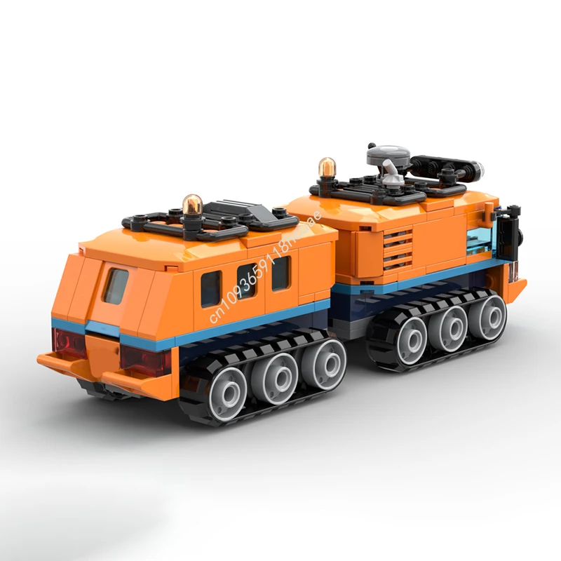 280 Stück MOC bewegliches Kettenfahrzeug Arktis, orange Bausteine Geburtstag DIY Erwachsene Weihnachten Spielzeug Geschenk kreativ