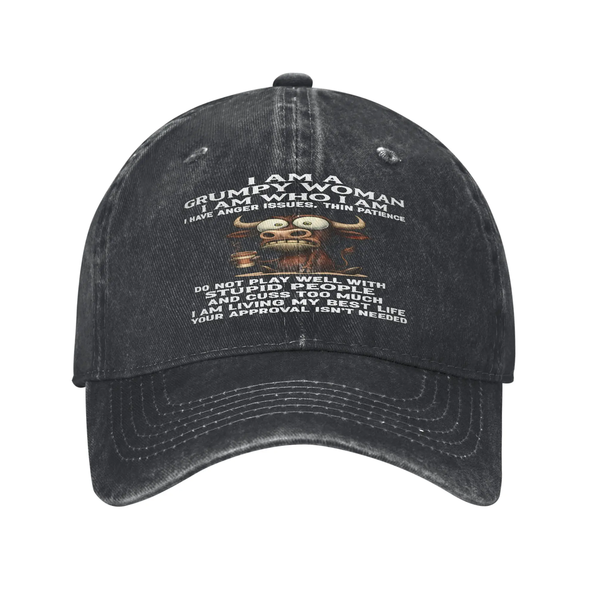 Grumpy Old Woman Anger Issue Quote Cap  Unique Baseball Cap Hats Visor Protection Snapback Cotton tops gorras