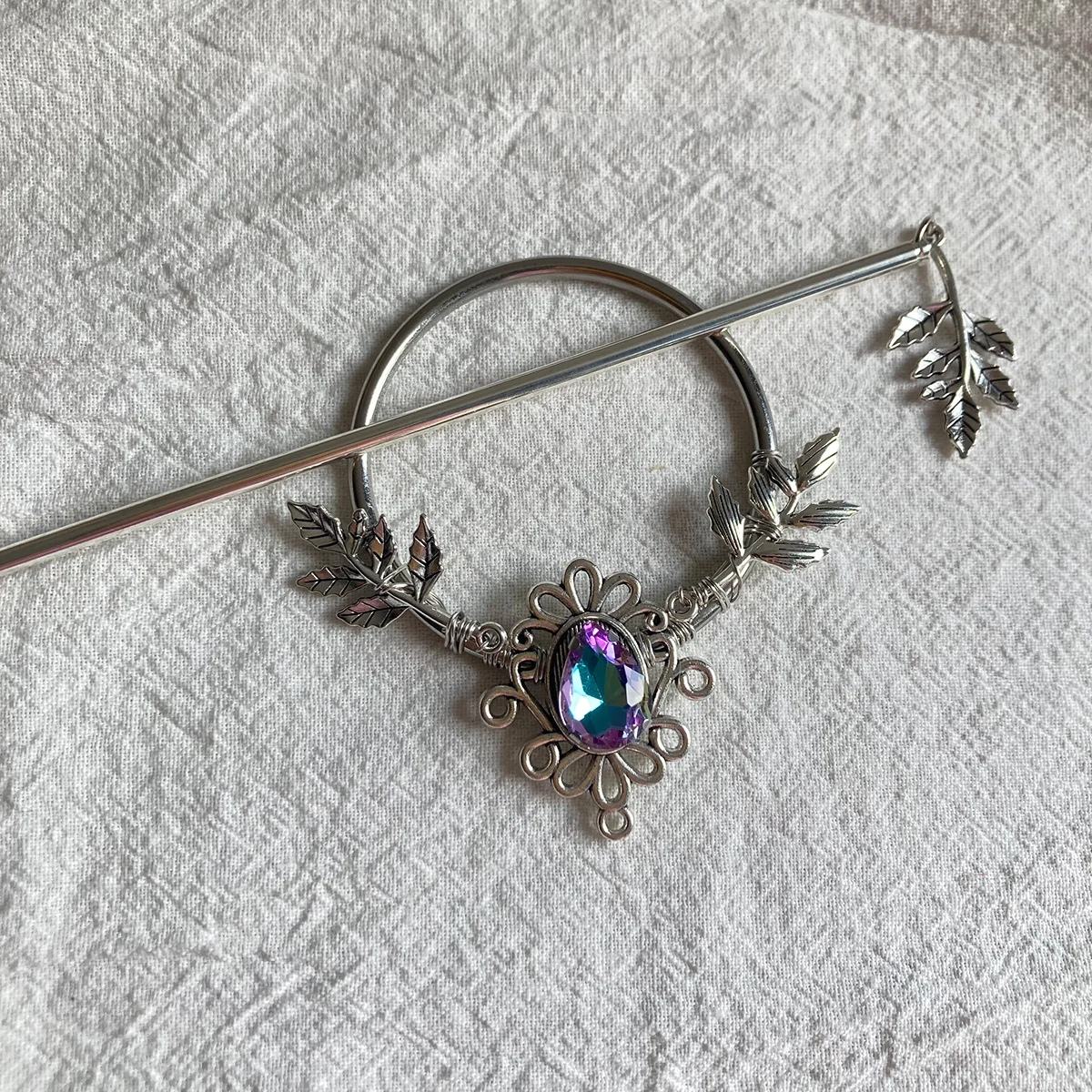 Boho Metal Branches Hair Pin Barrette Haircomb Woodland Clip with Moon Deer Antlers  Witch Hairclip Pagan Elf Hair Jewelry