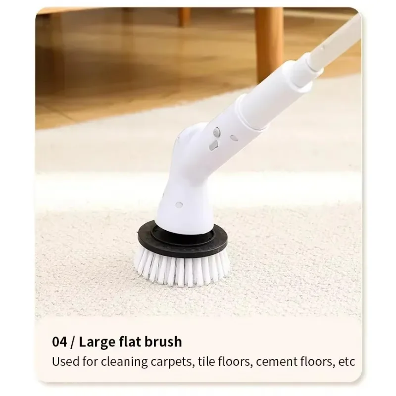6-in-1 & 5 in 1 wireless electric cleaning brush for kitchen and bathroom cleaning, electric rotating cleaning brush.