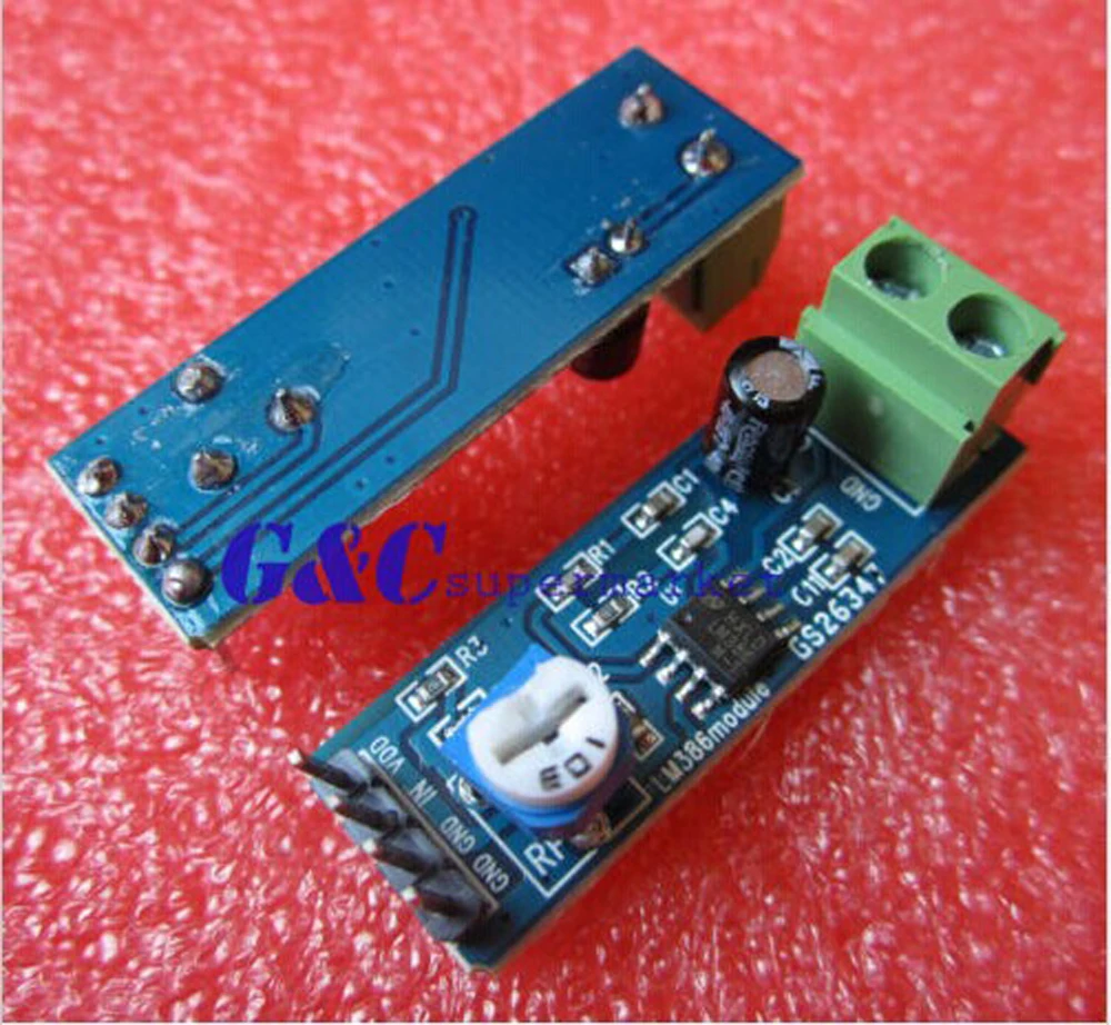 

1PCS LM386 Audio Amplifier Module 200 Times 5V-12V 10K Adjustable Resistance