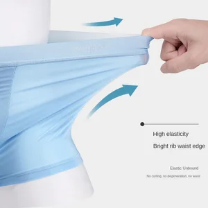 4 buah Celana Pendek Boxer Pakaian Dalam Sutra Es Pria Celana Dalam Keren Celana Dalam Tipis Seksi Bersirkulasi Lingerie Cembung U Grosir Lot L - 6XL 10 sabuk bos penjualan terbaik - №