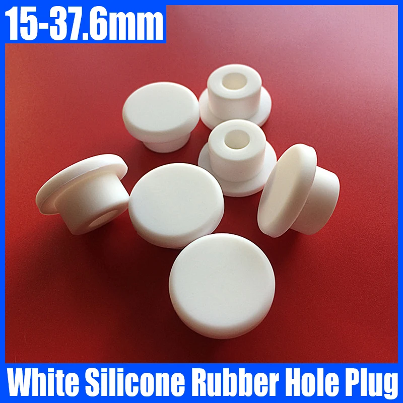 

1/3PCS 15mm-37.6mm White Silicone Rubber Cap T-type Hole Plug Cover Rubber Stopper Sealing Plug Snap-on Gasket Seal Stopper