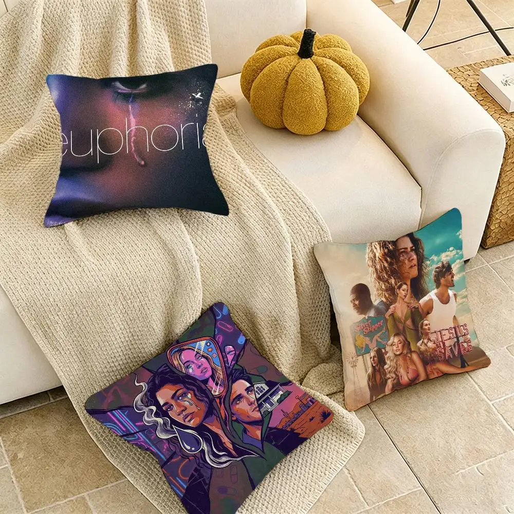 

Hot TV E-Euphoria Pillow Case Pattern Printed Pillowcase For Living Room Sofa Cushion Cover