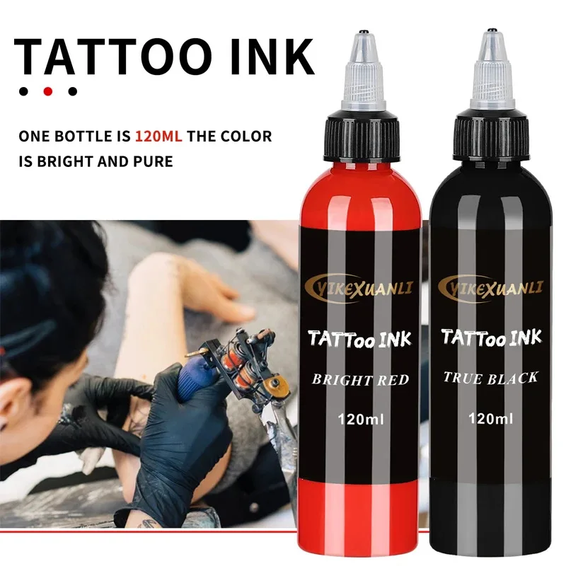 120ml Red/Black Tattoo Ink Pigment With Box Tattoo Kits Beauty Paintings Professional Makeup Supplies