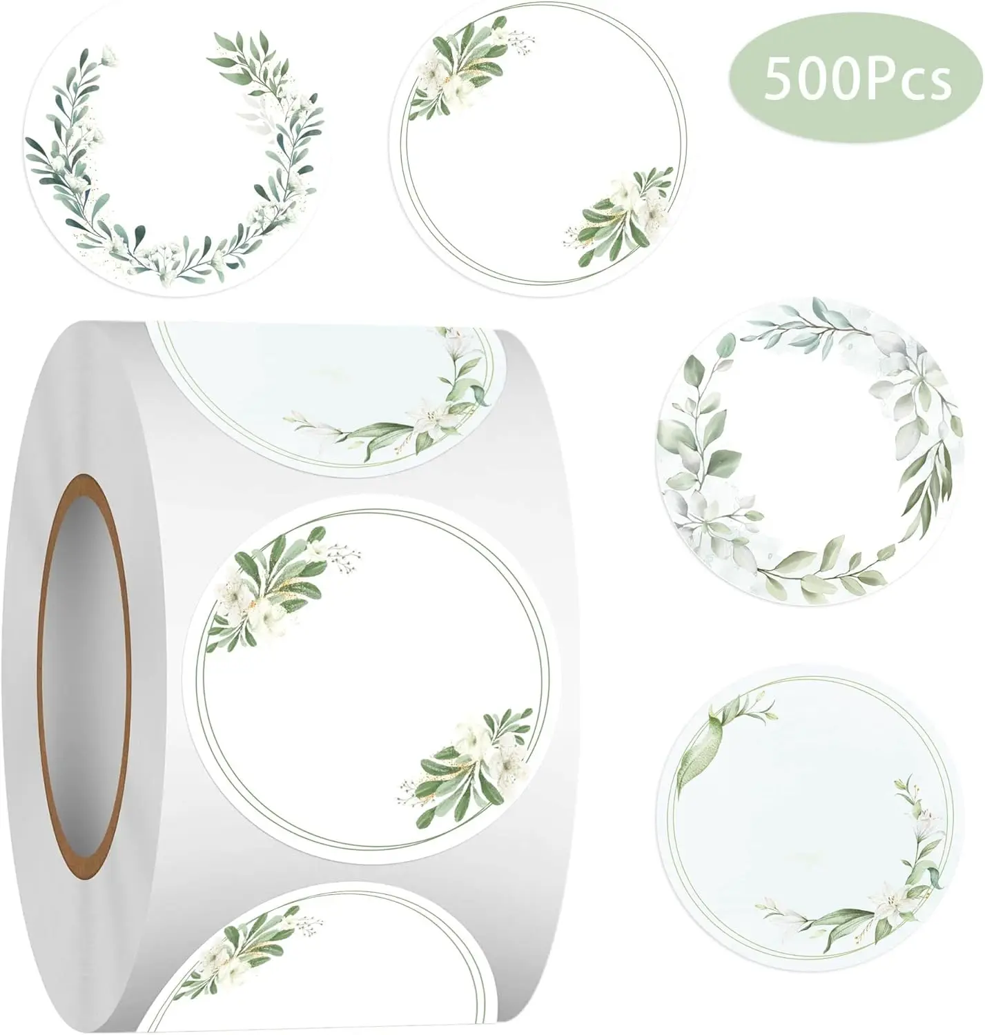 500pcs Wedding Direct Thermal Labels Bridal and Groom Stickers 2 Inch-Greenery Personalized Thermal Stickers Printer Label