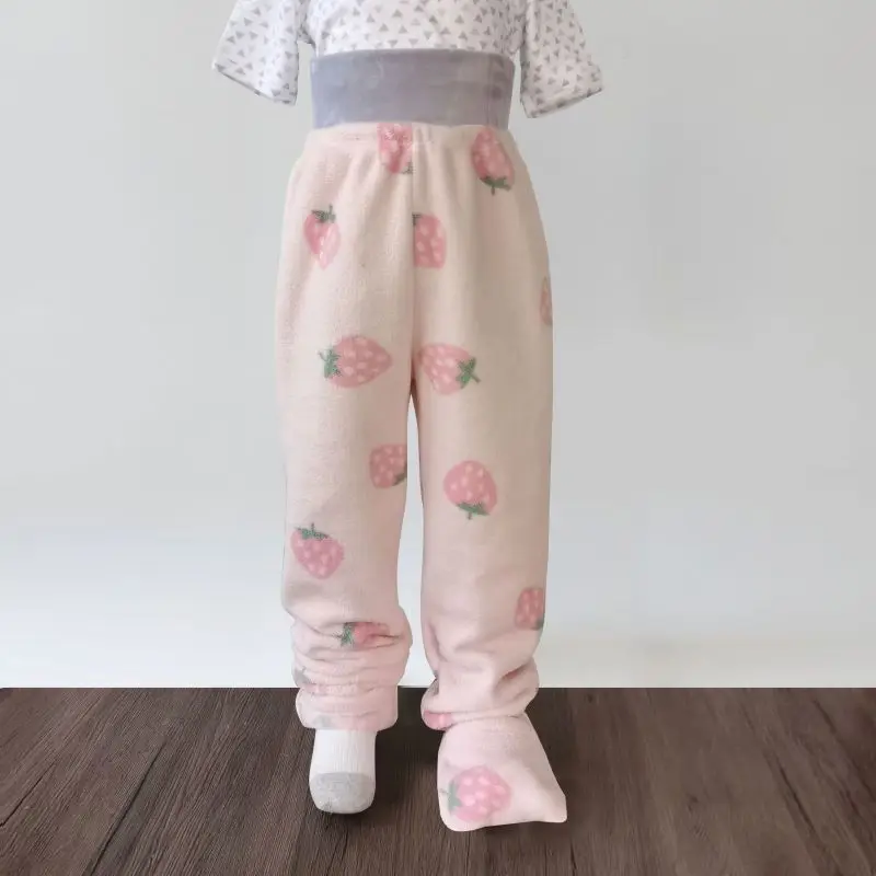 

Adult Baby Thickened Winter Plush Sleep Pants ABDL Breathable Warm Windproof Trousers With Foot Covers Comfortable Soft Homewear