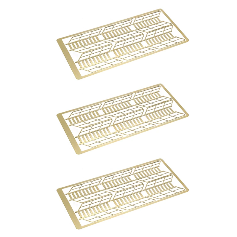 3Sets 1/72 Scale Brass Inclined Ladder Etching Sheet Width 9.5mm Length 43mm Staircase Parts Stairs Model for RC Simulation Ship