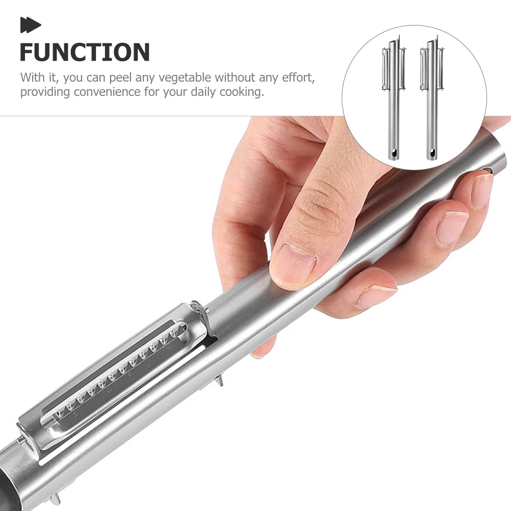 

2 Pcs Kitchen Peeler Stainless Steel Vegetable Fruit Tool Multifunctional Home Peelers Pineapple Potatoes Practical