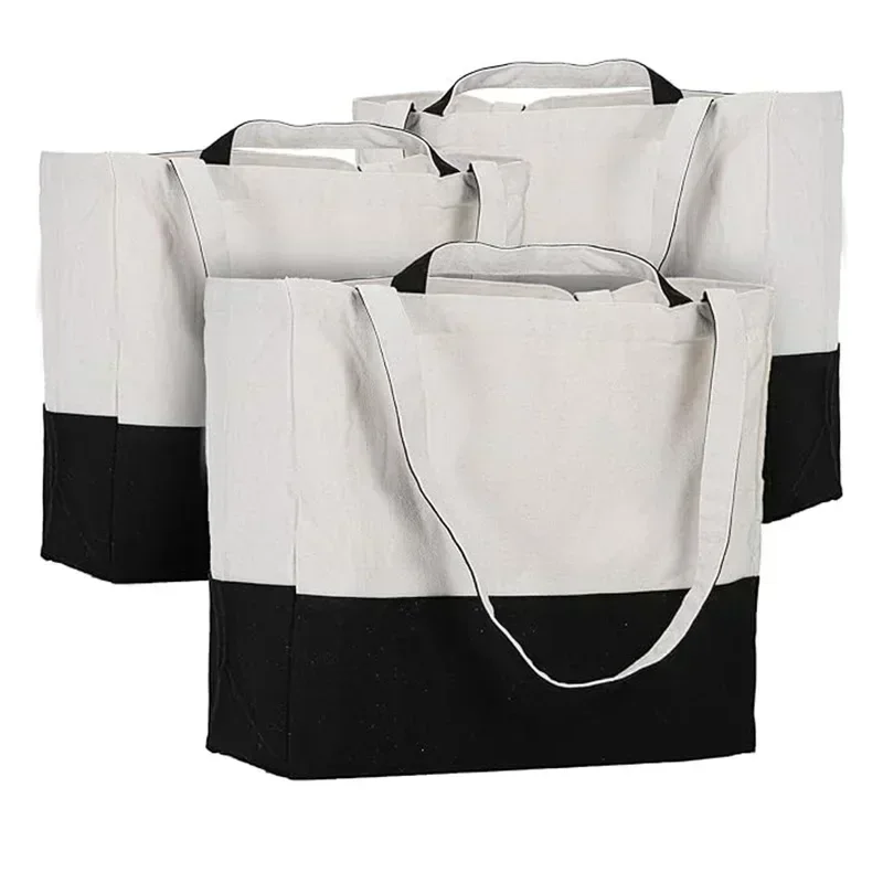 STN6 Grocery Bags with Interlayer, Foldable Washable Sturdy Lightweight Shopping Tote Bags for Shopping Travel