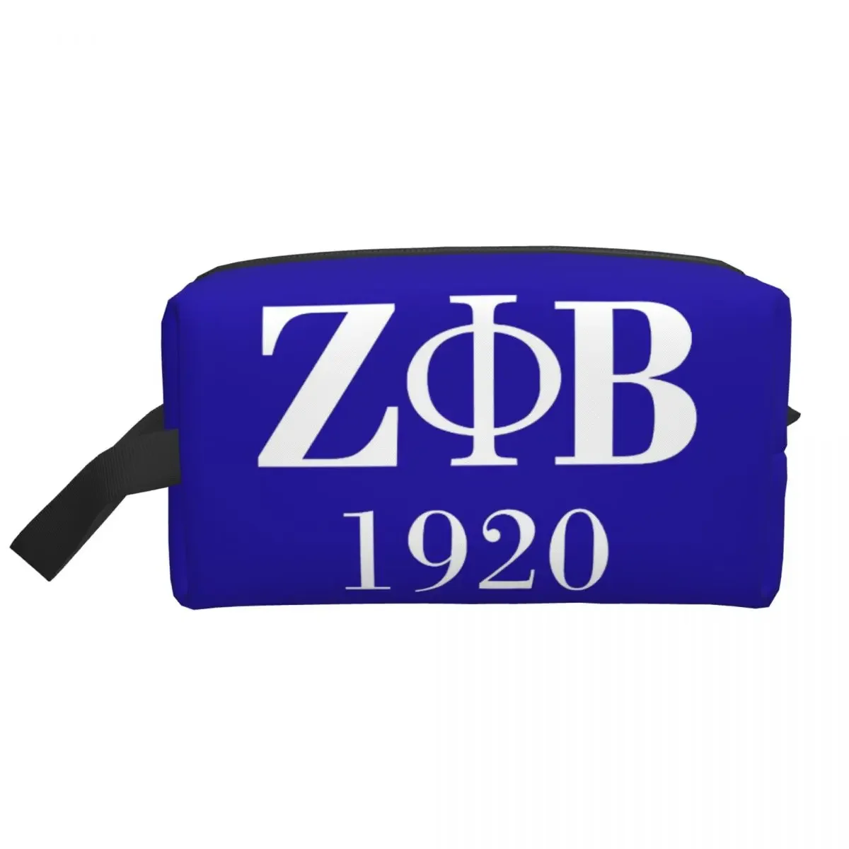 Custom Zeta Phi Beta Sorority Logo Toiletry Bag for Women Greek Letter 1920 Makeup Cosmetic Organizer Lady Storage Dopp Kit Box