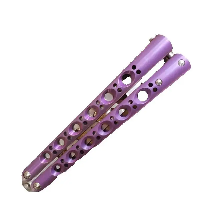 Theone Classic Butterfly Trainer BM40 Purple Gradient Colorful T4 Titanium Handle 440C Blade Bushing System Tool