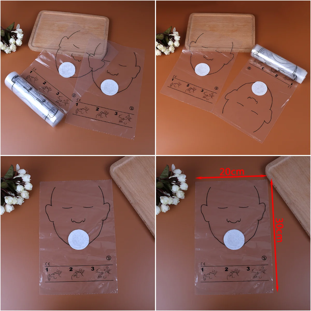 

1 rolls 30pcs/roll CPR face shield transparent CPR mask disposable imprinted For Training First Aid Kit Barrier Rescue Tools