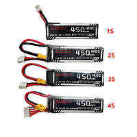 Alienmodel 1S 2S 3S 4S 3.8V 7.6V 11.4V 15.2V HV 450mah 120C Lipo Battery PH2.0 XT30 Plug Connector for RC FPV Racing Drone Frame