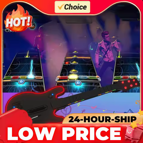 Wireless Guitar Controller 2.4G Console Gamepad with Strap &amp; Wireless Dongle PC Controller for PS4 PS3 PC Guitar Hero Clone Hero