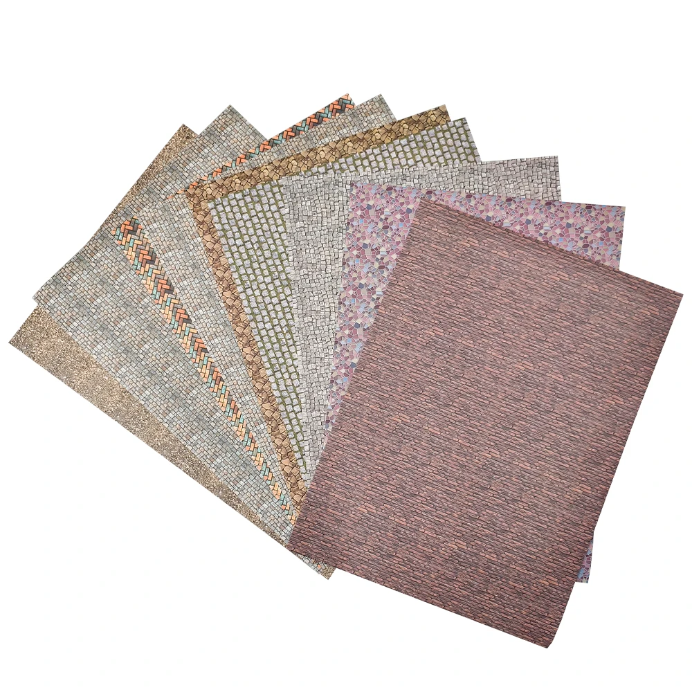 8.26*11.2インチの自己粘着ステッカーシート、DIYモデル、壁、床、工芸品、道路、砂場風景、ドールハウスの装飾用、2枚入り