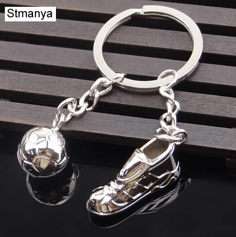 Metal Keychain Football Key chain New High Quality Soccer Shoes and Football Car Key Ring Gift Metal Bag Keychain #17075-1