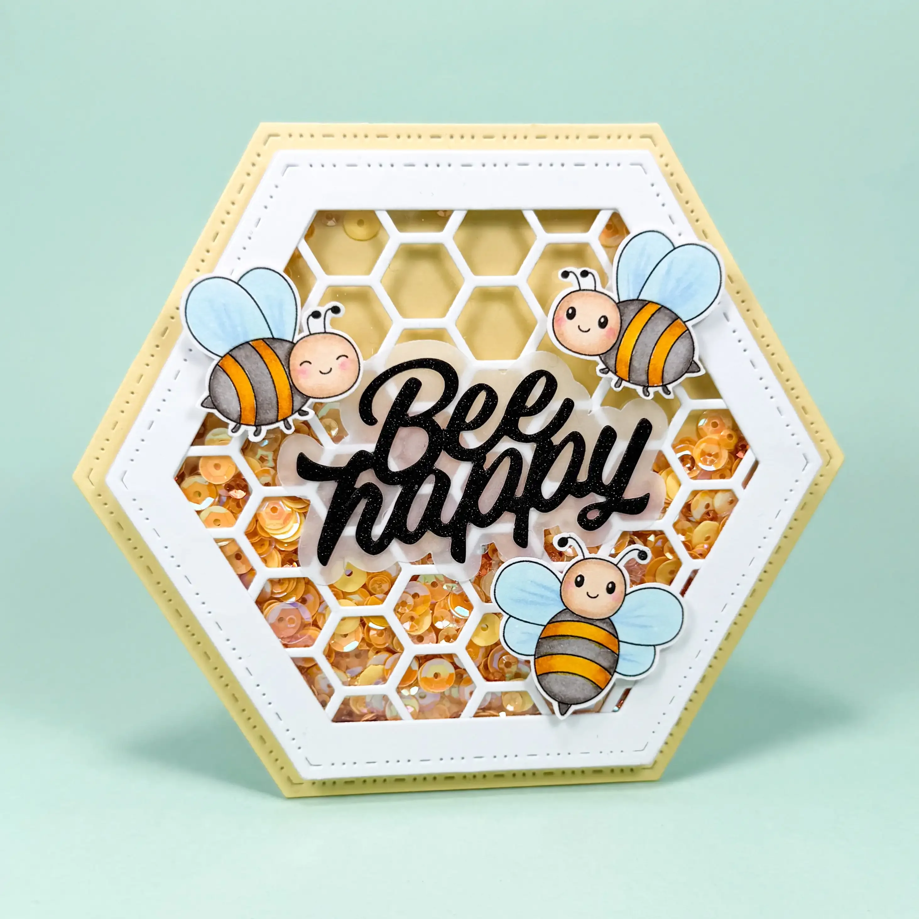 Hexagon Background Jar Bee & Ladybug Metal Cutting Dies Stamp for DIY Scrapbooking Greeting Card Diary Handmade April 2026 New