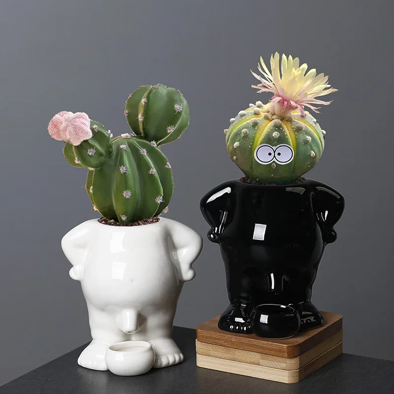 Urine Boy Succulent Ceramic Flower Pot Simple Creative Desktop Small Cactus Flower Ornament