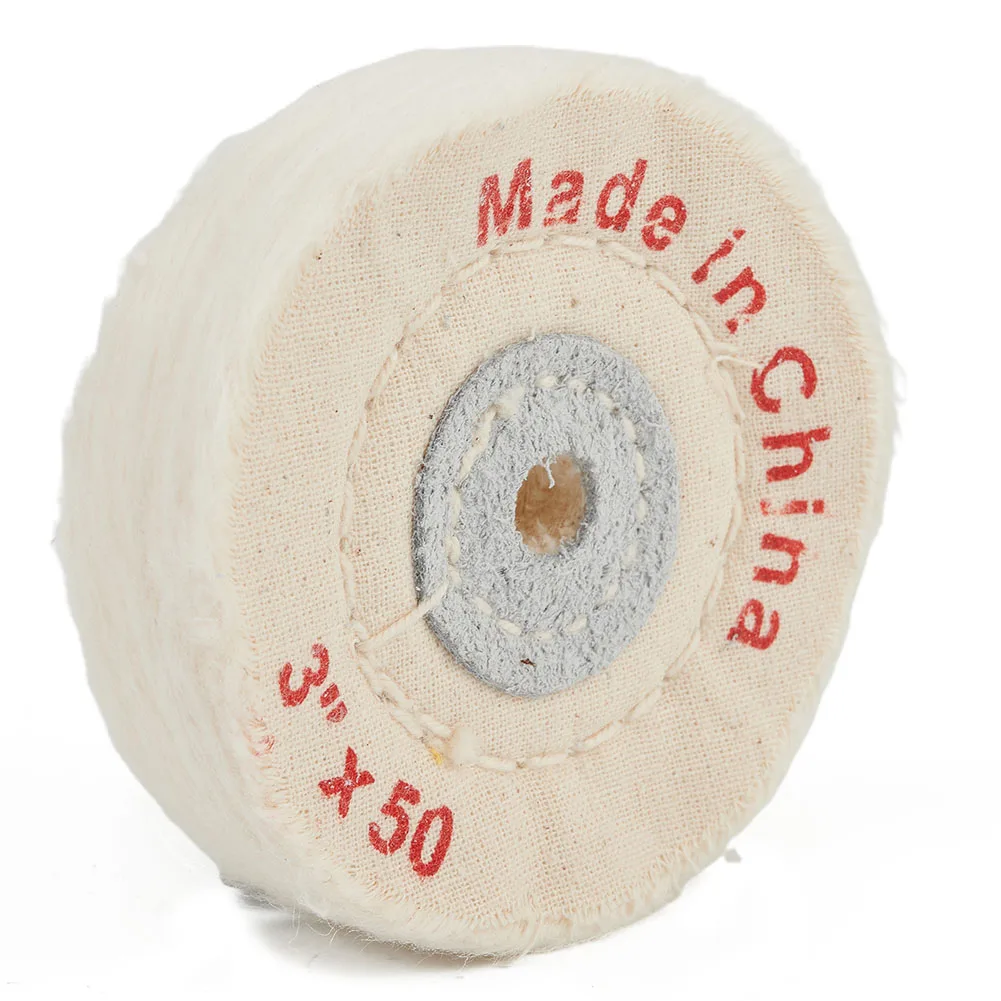 3 Inch White Cloth Buffing Polishing Wheel For Jewelry Metal Stainless Steel Wood Plastic Glass Grinder Pad Handcraft Tool