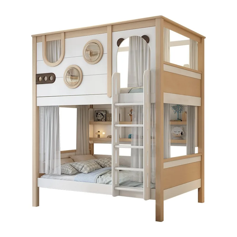 

Children's up and down b bunk beds, two-layer elevated parallel s, upper and lower bunk beds, high and low child and moth