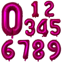 32 inch Hot Rose Pink Number Balloons, Big Huge Number Foil Helium Balloons Birthday Party Celebration Decoration Large globos