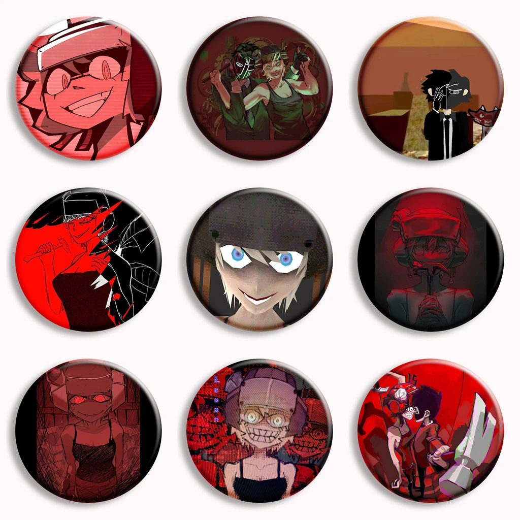 Psychopomp GOLD Anime Button Pin Game PSYCHOPOMP Funny Meme Brooch Badge Bag Decor Jewelry Gamer Fans Collect Friends Gifts